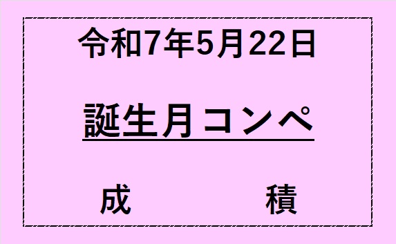 ４月～６月会員様誕生月コンペ成績
